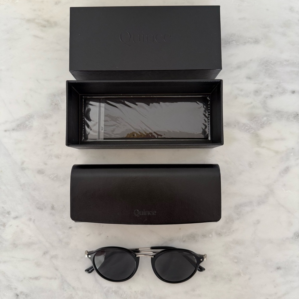 Quince Black Ryder Polarized Round Acetate Sunglasses - Picture 2 of 7
